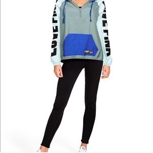 VS PINK Blue/Gray Quarter Zip Lightweight Anorak